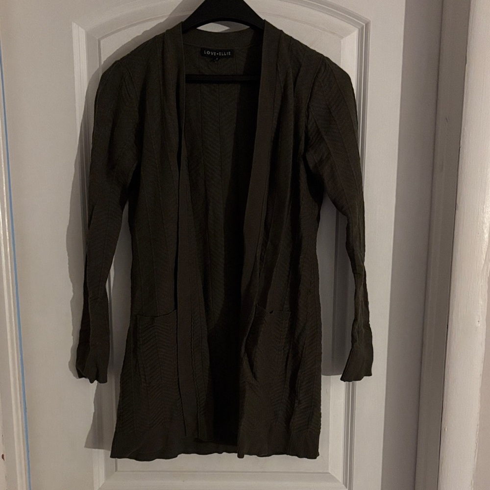 Women's Olive Cardigan Sweater